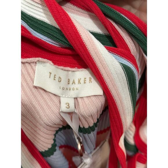 *NWT Ted Baker London Lyndiaa Tutti Frutti Halter Ribbed Bodycon Dress Size 3 - Picture 7 of 11